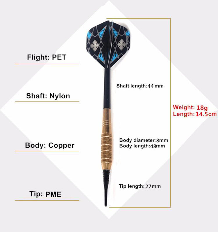 【CUESOUL】 Professional Dart Electronic Soft Tip Darts 12 PCS
